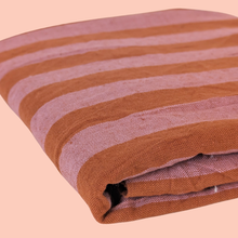 Load image into Gallery viewer, Pink/Orange Cotton/Linen Stripe