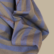 Load image into Gallery viewer, Navy/Green Cotton/Linen Stripe