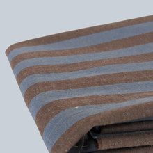 Load image into Gallery viewer, Blue/Brown Cotton/Linen Stripe