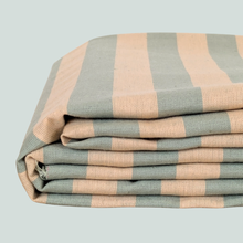 Load image into Gallery viewer, Ecru/Sea Foam Cotton/Linen Stripe