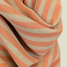 Load image into Gallery viewer, Orange/Ecru Stripe Washed Linen