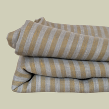 Load image into Gallery viewer, Pale Blue/Pistachio Stripe Washed Linen