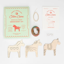 Load image into Gallery viewer, Wooden Dala Horses Embroidery Kit