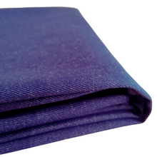 Load image into Gallery viewer, Blue organic cotton Denim fabric folded view