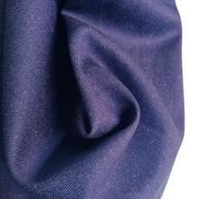Load image into Gallery viewer, Blue organic cotton Denim fabric folded view