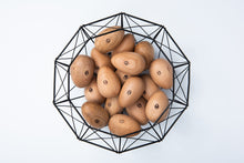 Load image into Gallery viewer, Multiple mending eggs in a nest bowl. Socko mending egg. Wooden Darning egg. White background. Sustainable Haberdashery. Sewing tools. Swiss darning. Mending. Glasgow