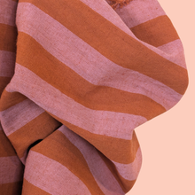 Load image into Gallery viewer, Pink/Orange Cotton/Linen Stripe
