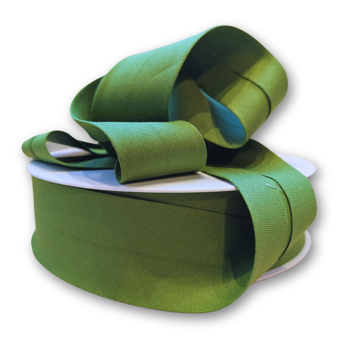 30mm Open/15mm Fold Bias Binding Col. 71 Matcha Green