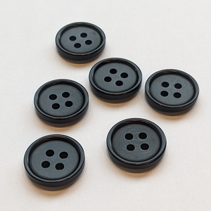 Black 15mm Corozo Button (flat face)