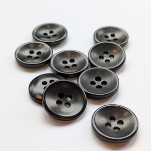 Black 15mm Corozo Button (Plain)