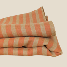 Load image into Gallery viewer, Orange/Ecru Stripe Washed Linen
