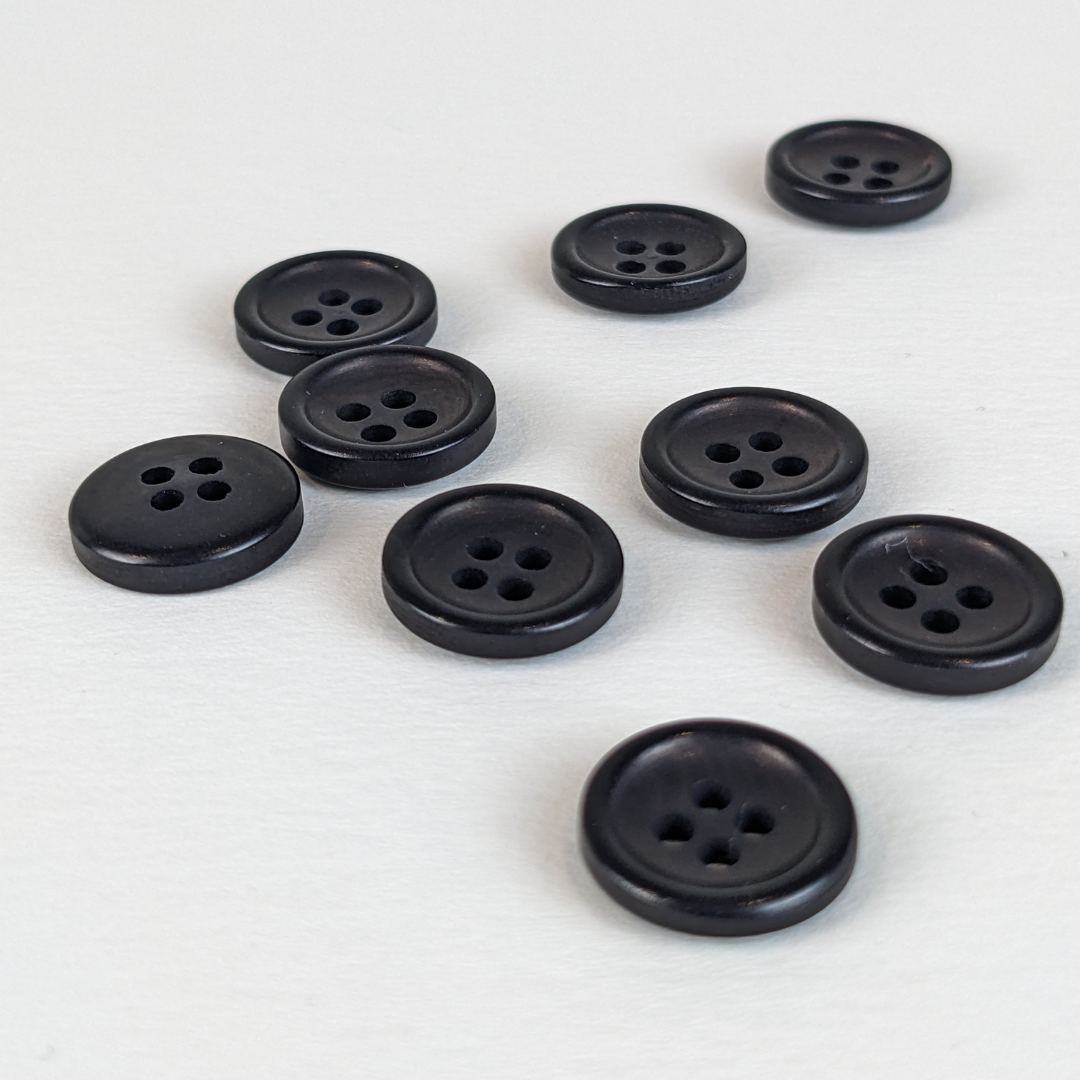 Black 12mm Corozo Button