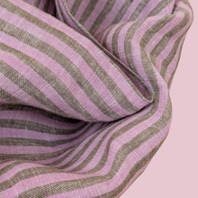 Load image into Gallery viewer, Pink/Grey Stripe Washed Linen
