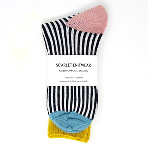 Navy/White Merino Socks UK4-7