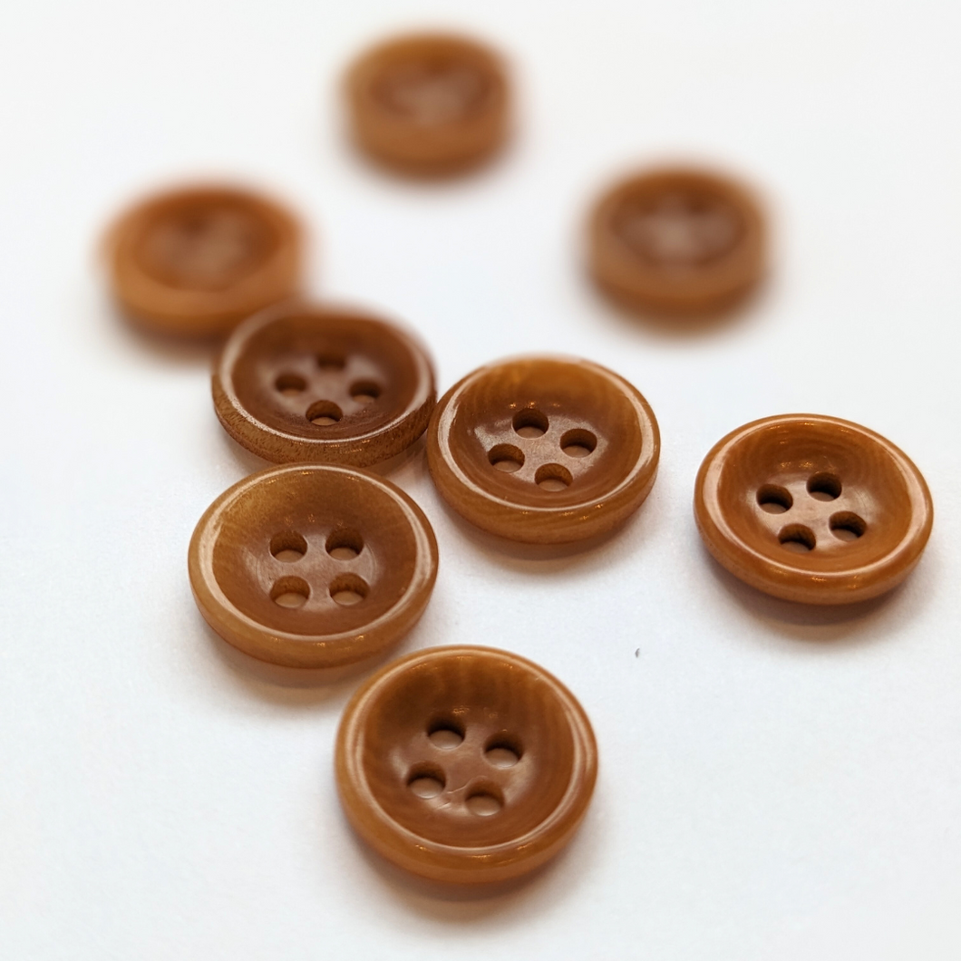 12mm gold brown corozo button