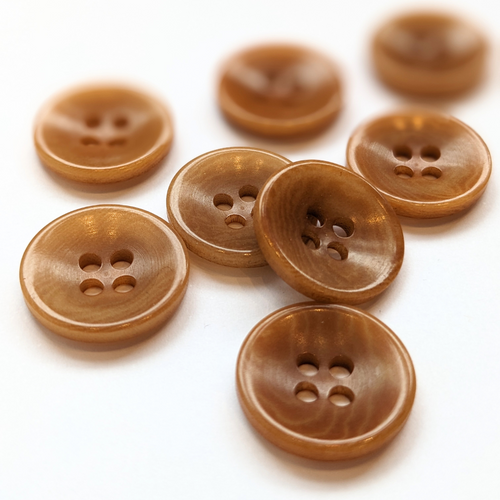 15mm gold brown corozo button