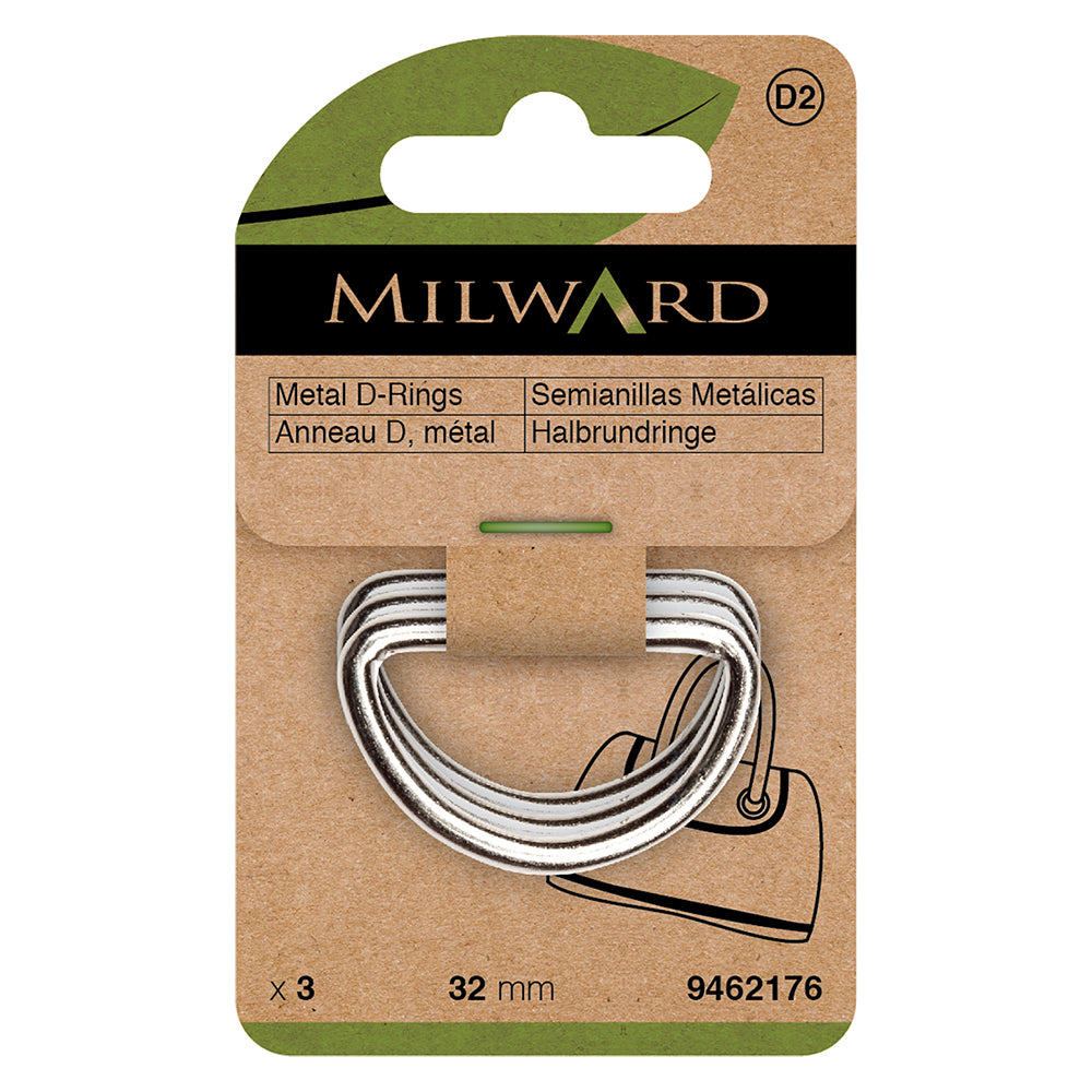 D-Rings 32mm Nickel