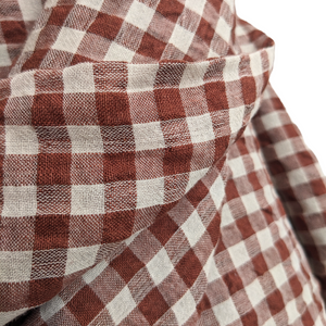 Nutmeg brown linen gingham fabric