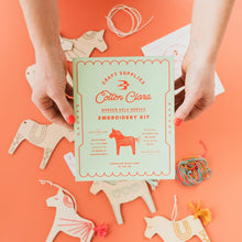 Load image into Gallery viewer, Wooden Dala Horses Embroidery Kit
