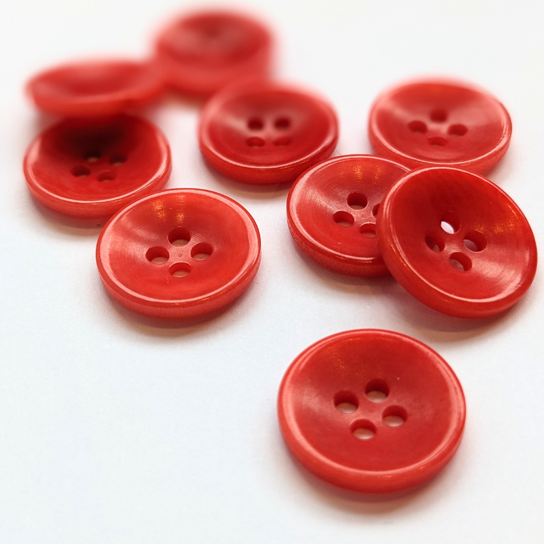 15mm red corozo button