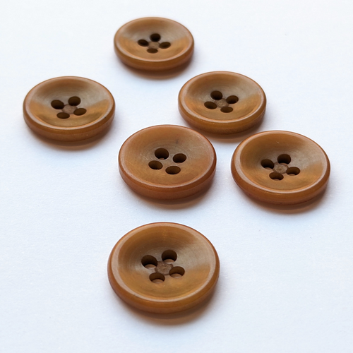 15mm gold brown corozo button