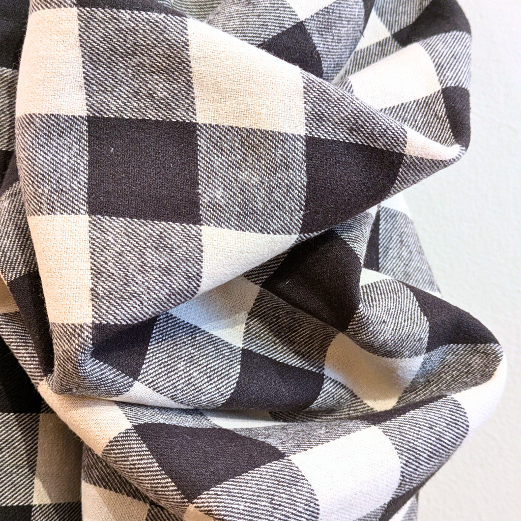 Black/White Check Organic Cotton Flannel