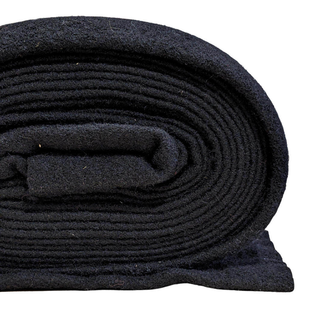 Coal Black Boiled Wool
