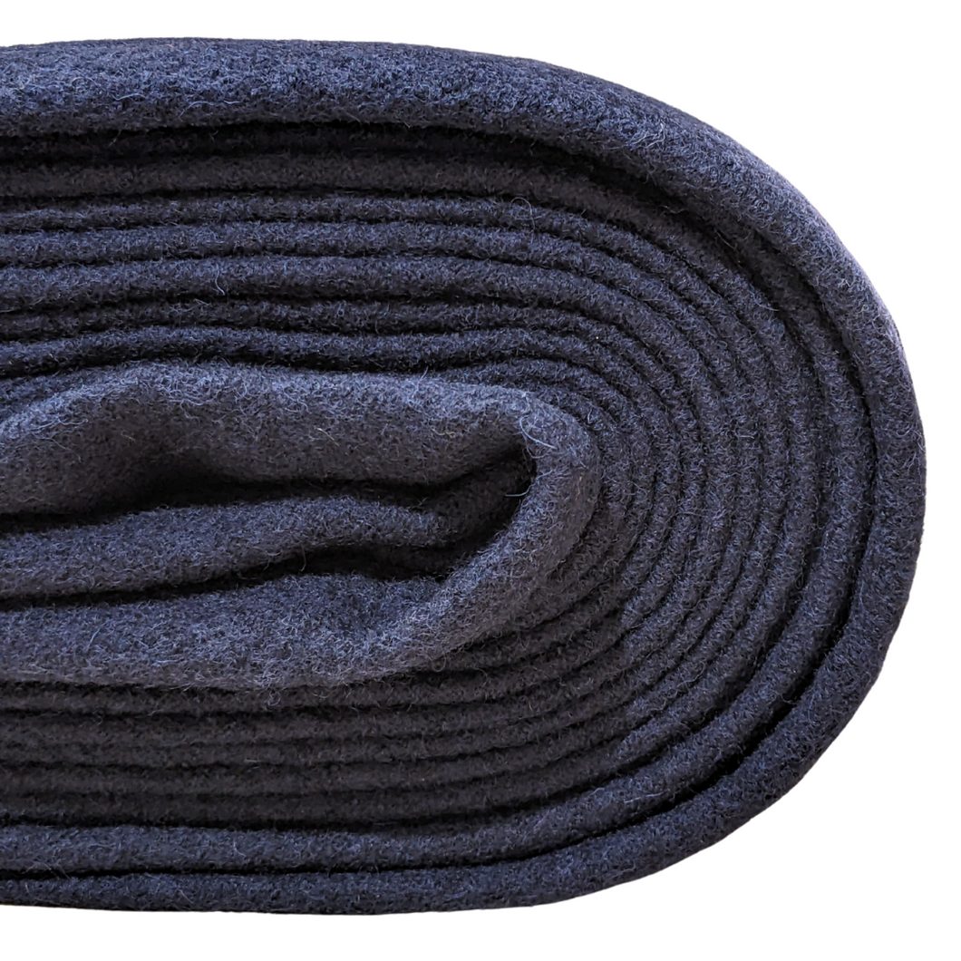 Dark Navy Boiled Wool