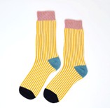Yellow/White Merino Socks UK4-7