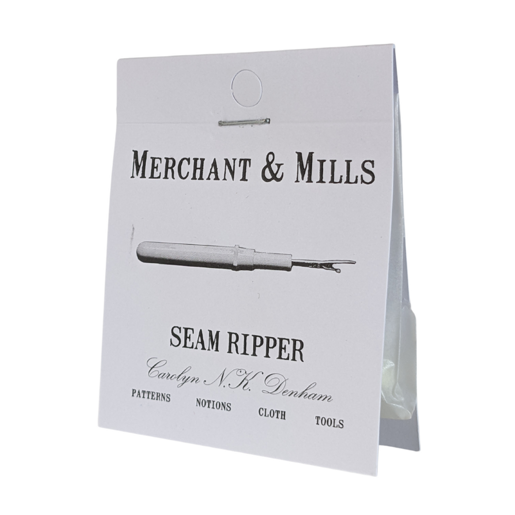 Merchant and Mills seam ripper packed in branded paper envelope 