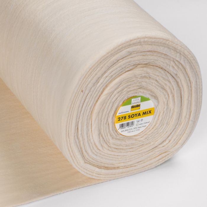 3/4 angle roll of soya cotton blend sew in batting